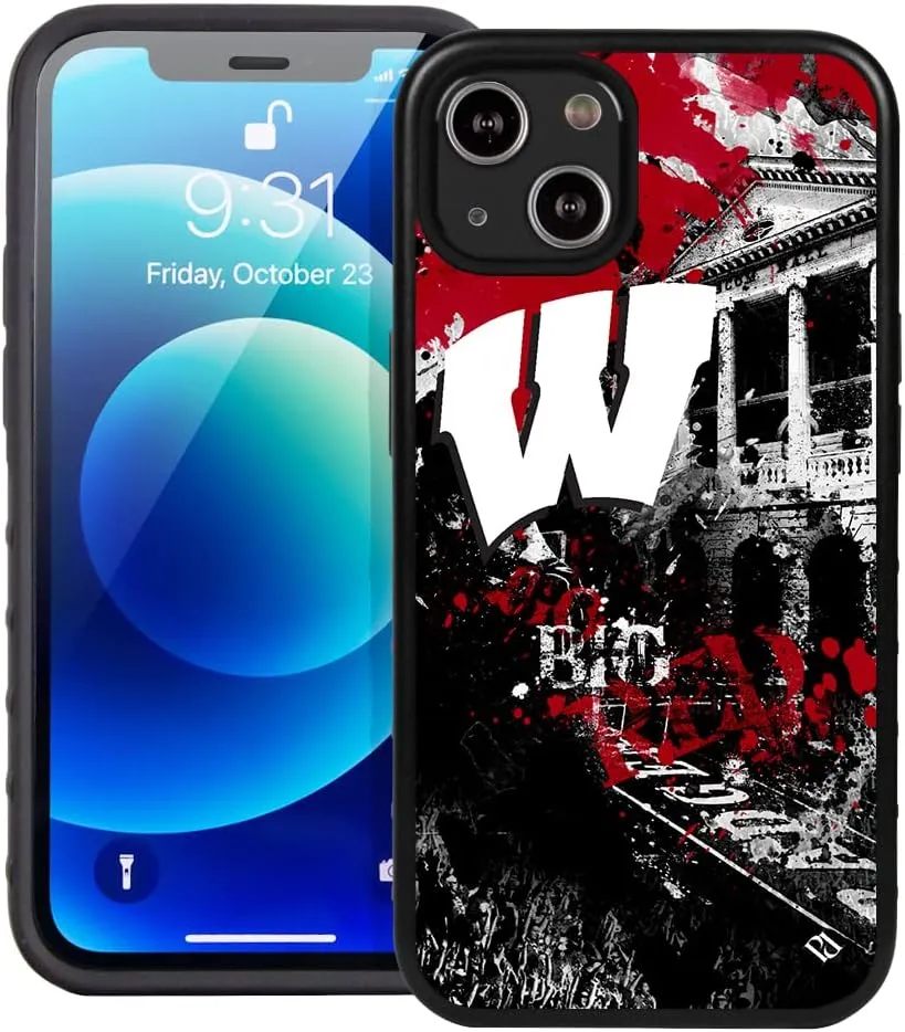 Guard Dog Case Compatible with iPhone 14 - Military Grade - Rugged Two Piece Protection - Collegiate Licensed - Wisconsin Badgers - by Paulson Designs