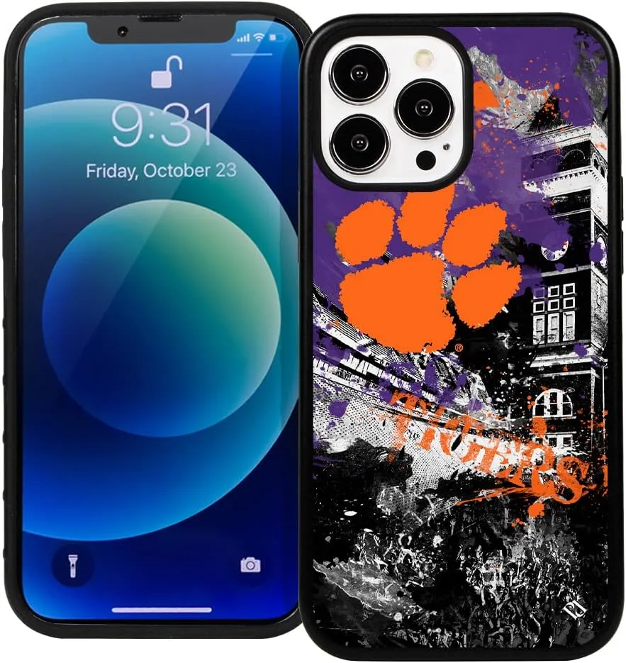 Guard Dog Case Compatible with iPhone 14 Pro Max - Military Grade - Rugged Two Piece Protection - Collegiate Licensed - Clemson Tigers - by Paulson Designs