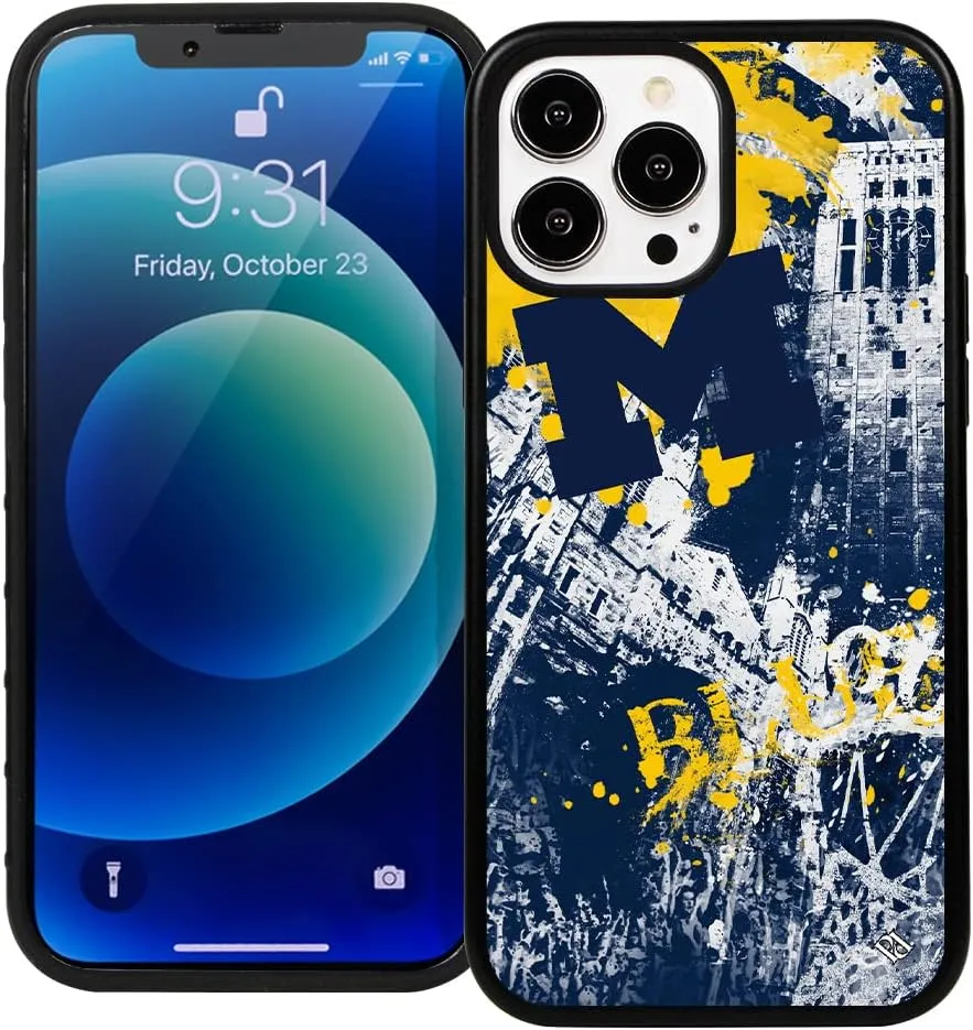 Guard Dog Case Compatible with iPhone 14 Pro Max - Military Grade - Rugged Two Piece Protection - Collegiate Licensed - Michigan Wolverines - by Paulson Designs