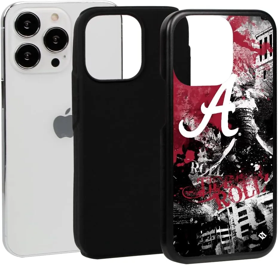 Guard Dog Case Compatible with iPhone 14 Pro - Military Grade - Rugged Two Piece Protection - Collegiate Licensed - Alabama Crimson Tide - by Paulson Designs