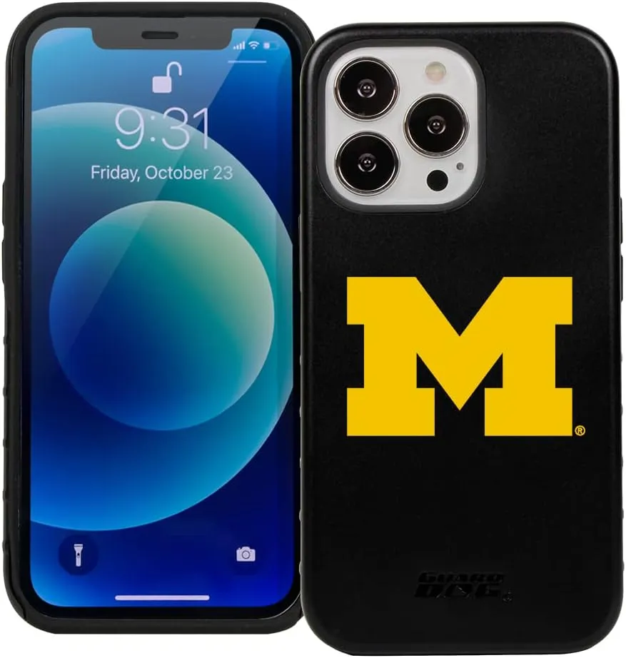 Guard Dog Case Compatible with iPhone 14 Pro - Military Grade - Rugged Two Piece Protection - Collegiate Licensed - Michigan Wolverines - Logo
