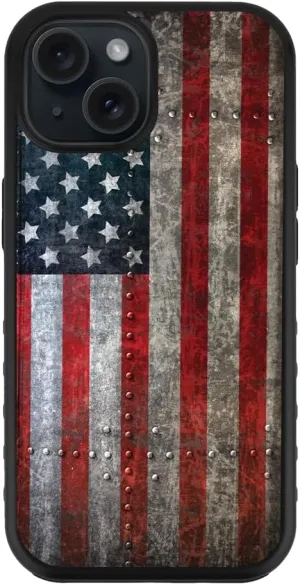 Guard Dog Case Compatible with iPhone 15 - Compatible with MagSafe - Military Grade - Rugged Two Piece Protection - Designer - American Flag - American Might