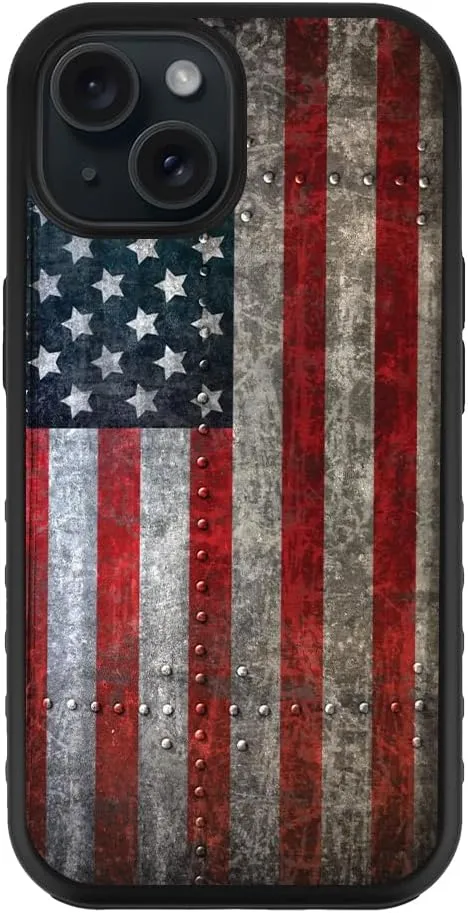 Guard Dog Case Compatible with iPhone 15 - Compatible with MagSafe - Military Grade - Rugged Two Piece Protection - Designer - American Flag - American Might