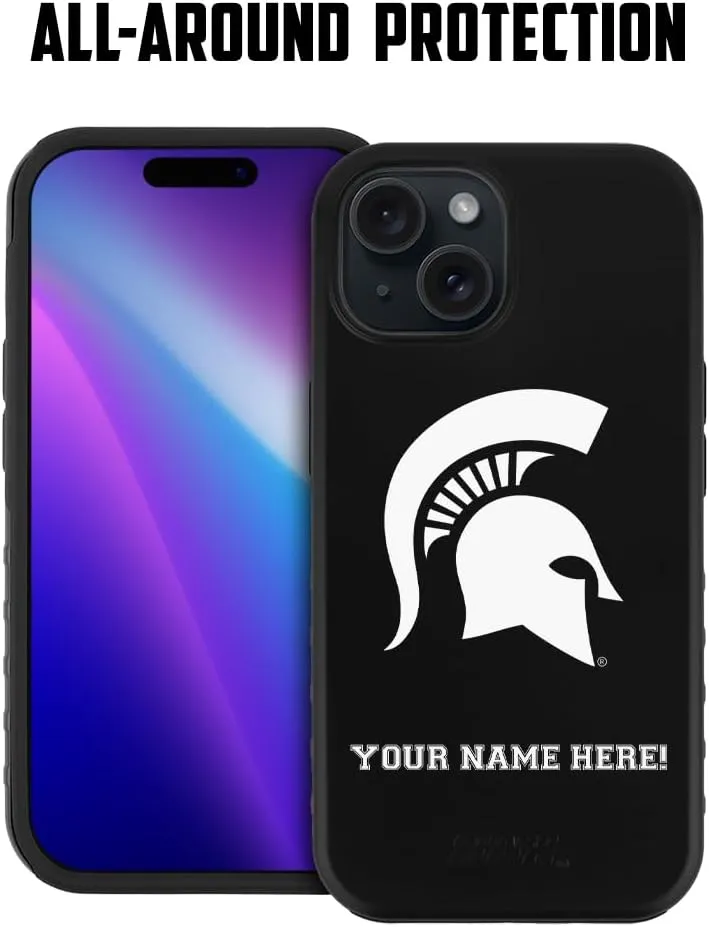Guard Dog Case Compatible with iPhone 15 - Military Grade - Rugged Two Piece Protection - Collegiate Licensed - Michigan State Spartans - Personalized