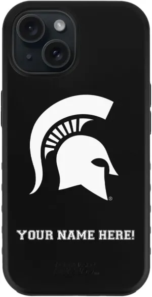 Guard Dog Case Compatible with iPhone 15 - Military Grade - Rugged Two Piece Protection - Collegiate Licensed - Michigan State Spartans - Personalized