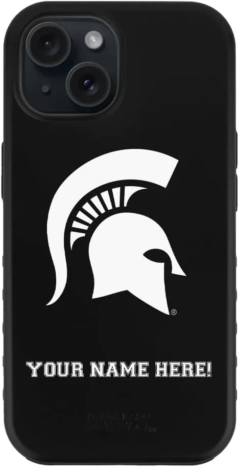 Guard Dog Case Compatible with iPhone 15 - Military Grade - Rugged Two Piece Protection - Collegiate Licensed - Michigan State Spartans - Personalized