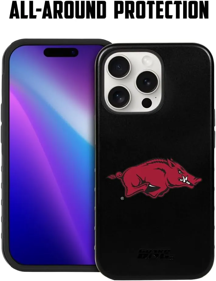 Guard Dog Case Compatible with iPhone 15 Pro Max - Military Grade - Rugged Two Piece Protection - Collegiate Licensed - Arkansas Razorbacks - Logo