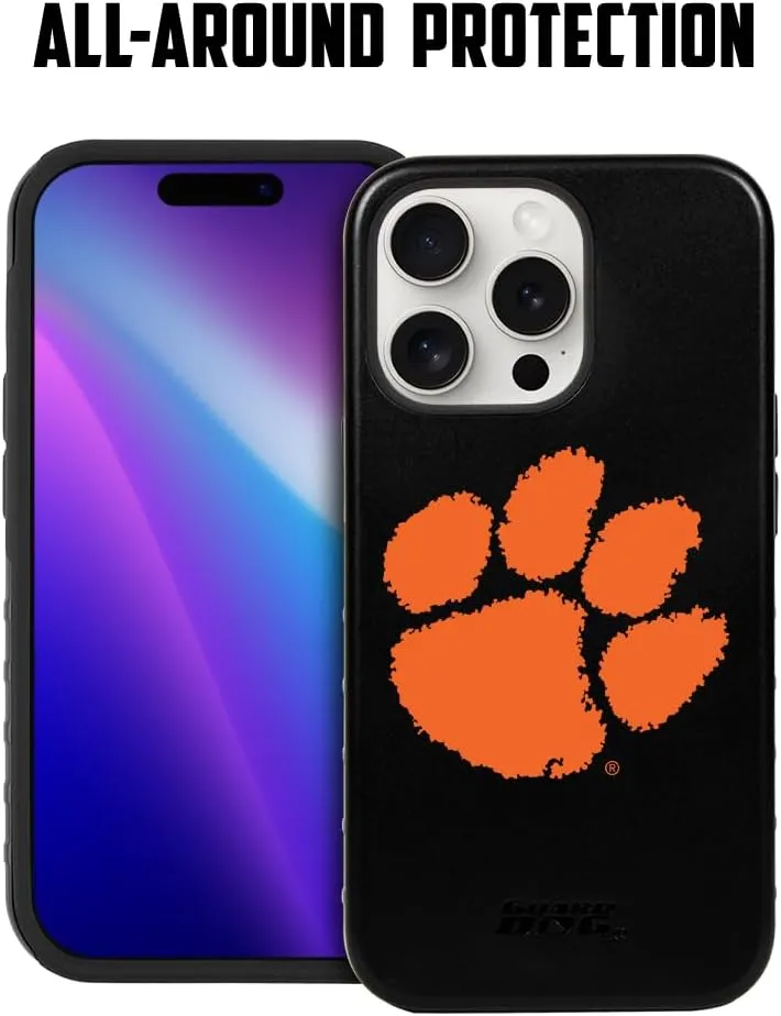 Guard Dog Case Compatible with iPhone 15 Pro Max - Military Grade - Rugged Two Piece Protection - Collegiate Licensed - Clemson Tigers - Logo