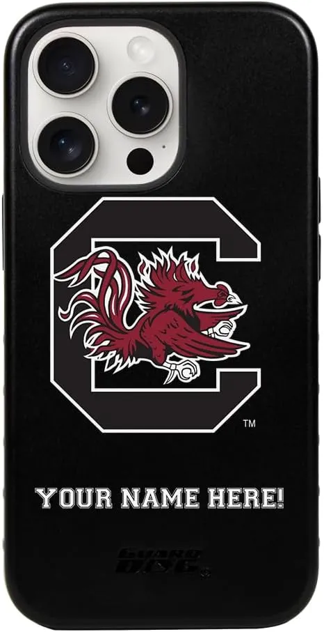 Guard Dog Case Compatible with iPhone 15 Pro Max - Military Grade - Rugged Two Piece Protection - Collegiate Licensed - South Carolina Gamecocks - Personalized