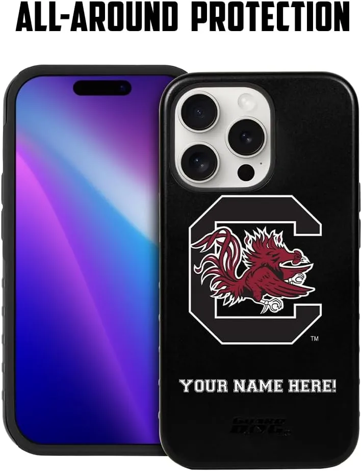 Guard Dog Case Compatible with iPhone 15 Pro Max - Military Grade - Rugged Two Piece Protection - Collegiate Licensed - South Carolina Gamecocks - Personalized