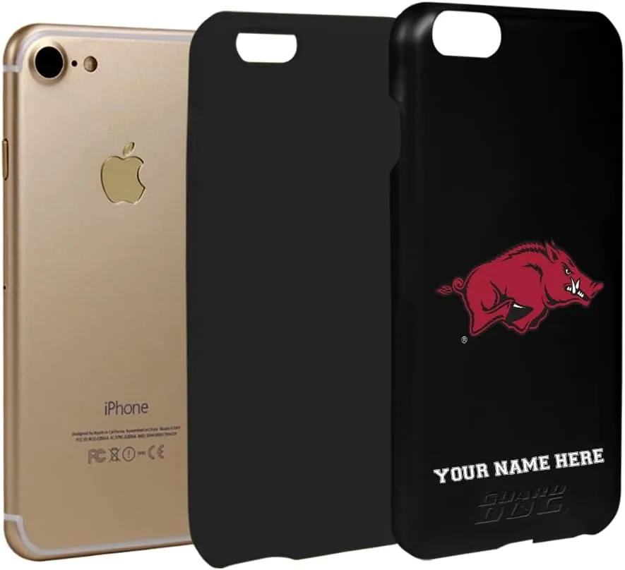Guard Dog Case Compatible with iPhone 7/8/SE - Military Grade - Rugged Two Piece Protection - Collegiate Licensed - Arkansas Razorbacks - Personalized