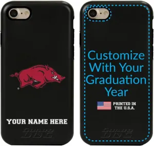 Guard Dog Case Compatible with iPhone 7/8/SE - Military Grade - Rugged Two Piece Protection - Collegiate Licensed - Arkansas Razorbacks - Personalized
