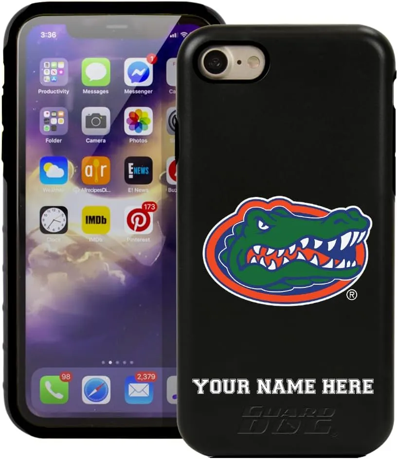 Guard Dog Case Compatible with iPhone 7/8/SE - Military Grade - Rugged Two Piece Protection - Collegiate Licensed - Florida Gators - Personalized