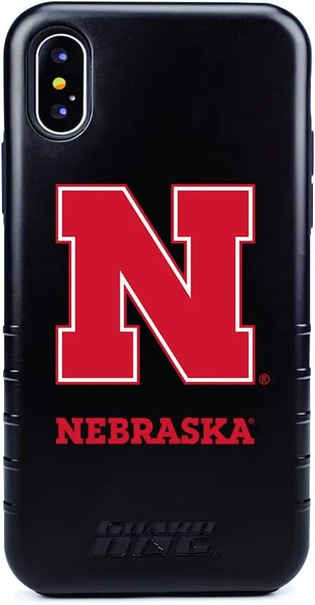 Guard Dog Case Compatible with iPhone X/XS - Military Grade - Rugged Two Piece Protection - Collegiate Licensed - Nebraska Cornhuskers - Logo