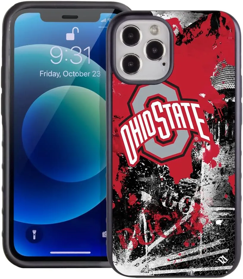 Guard Dog Ohio State Buckeyes - Paulson Designs Spirit DP Hybrid Case for iPhone 12/12 Pro - Black w/Gray