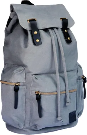 GUIDI 18" Rucksack Gray Backpack, BAZIC x SYDNEY Fashion Backpack Shoulder Bag Casual Travel Bag Hiking Daypack