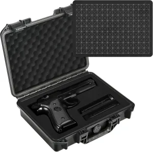 Gun Case Box for Pistol Handgun: TSA Approved Waterproof Handgun Case with DIY Customizable Foam, Travel Carrying Cases for Pistols, Shockproof Hard Shell Firearm Storage Box for Transport & Storage
