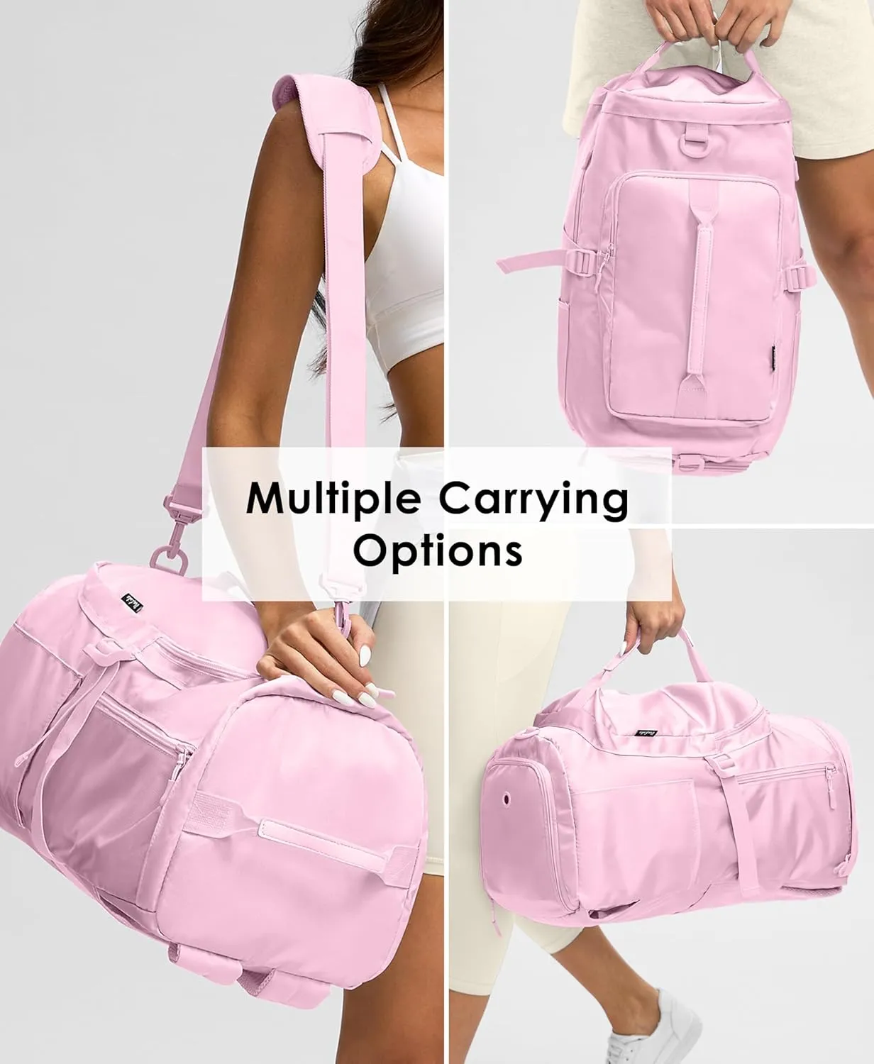 Gym Bag for Women Workout Gym Backpack with Shoe Compartment Sports Duffel Bag Multiple Pockets 30L (Cherry Blossom)