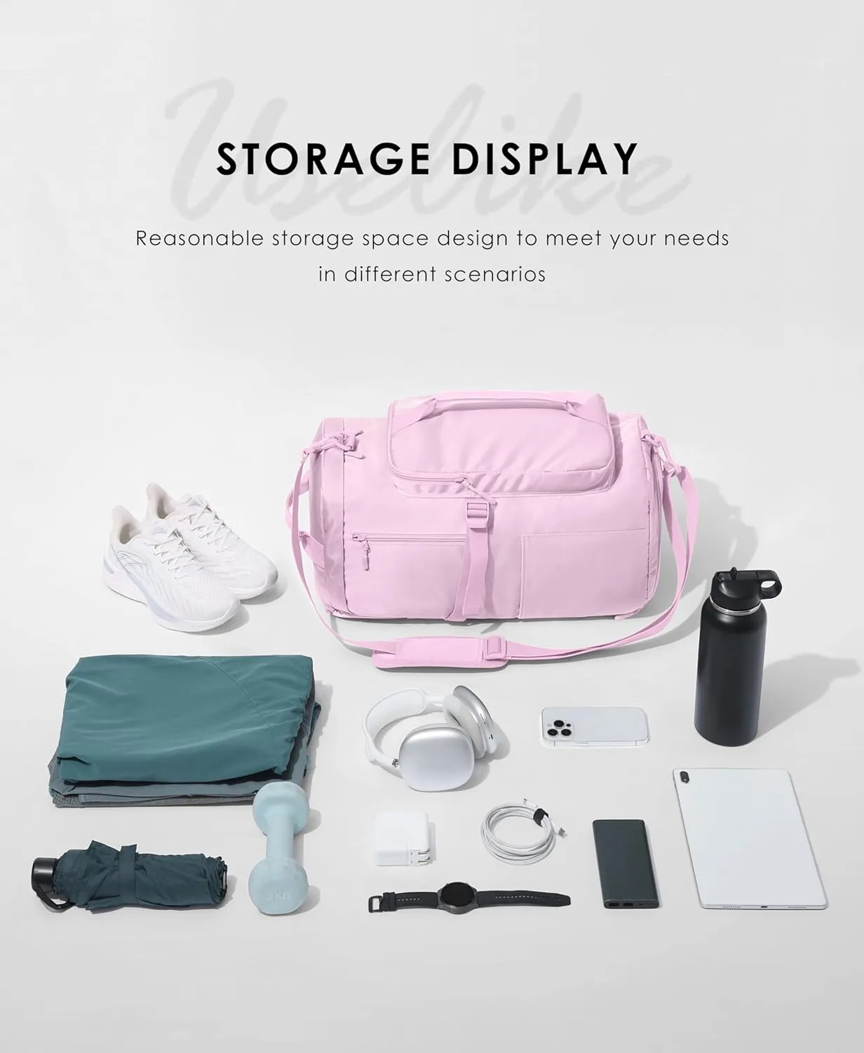 Gym Bag for Women Workout Gym Backpack with Shoe Compartment Sports Duffel Bag Multiple Pockets 30L (Cherry Blossom)