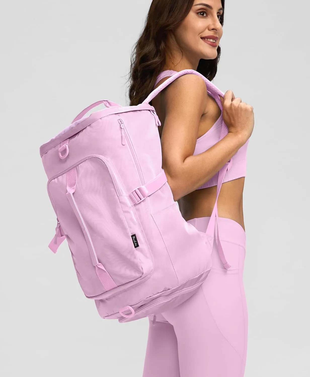 Gym Bag for Women Workout Gym Backpack with Shoe Compartment Sports Duffel Bag Multiple Pockets 30L (Cherry Blossom)