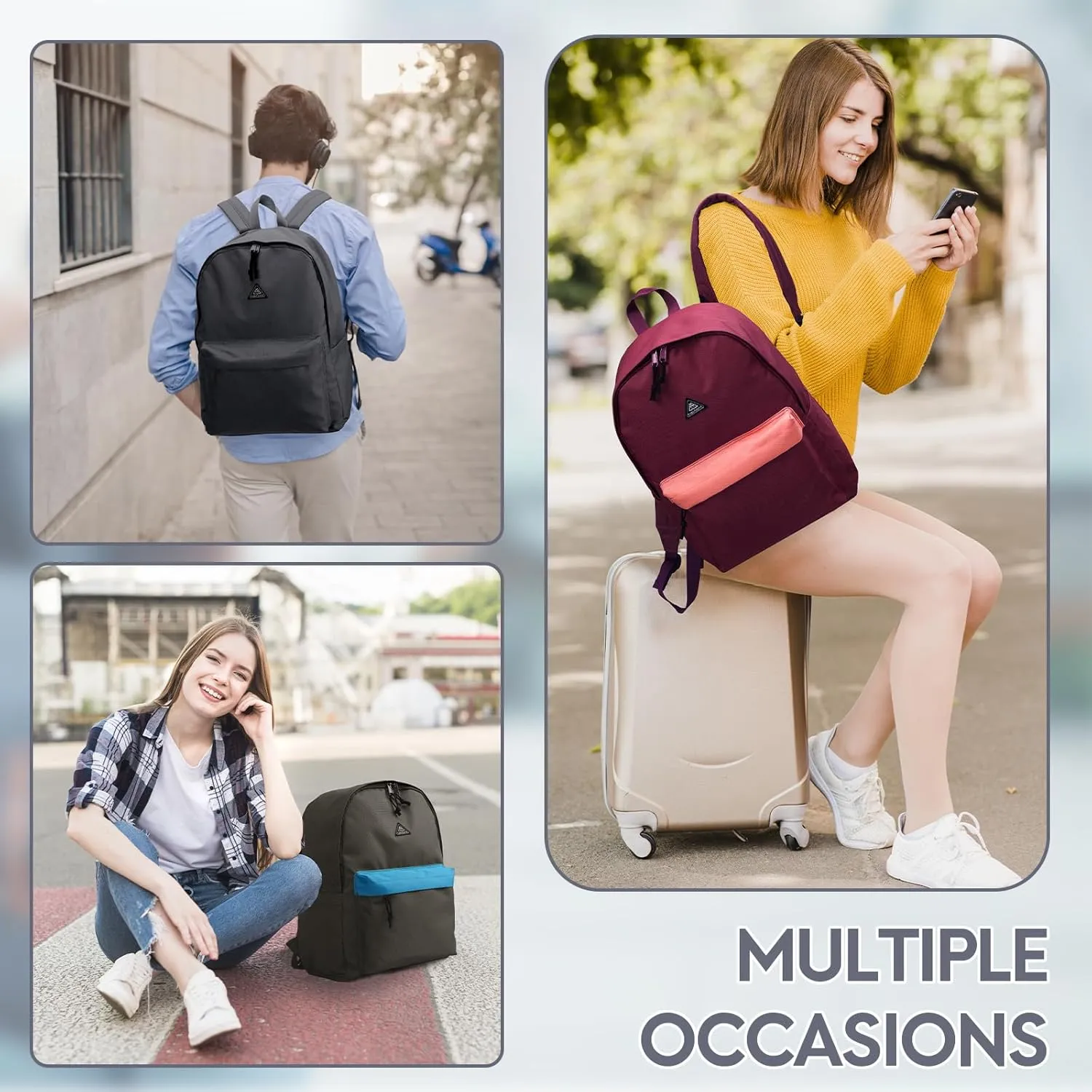 Haimont Backpacks for Travel 20L, Lightweight Travel Casual Bag, Daypack Laptop Backpack, Computer Bag for Women & Men, Grey