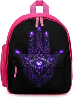 Hamsa Hand Reactive Evil Eye Travel Laptop Backpack for Men Women Lightweight Shoulder Bag Work Bag Daypack