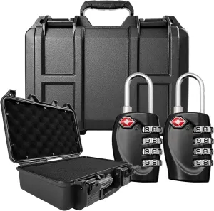 Handgun Case Lockable - Firearm Travel Case with 2 TSA Locks Included, Pistol Carrying Case, Hard Gun CaHard Gun Case for Pistol 12.6 x 9.41 x 4.42 & 12.8 x 10 x 3.2 Inches, Gun Storage Case with Foam