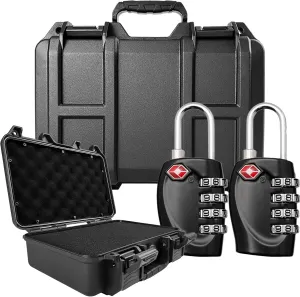 Handgun Case Lockable-Firearm Travel Pistol Case with 2 TSA Locks, UPGRADED Gun Case Lock - Adjustable Alloy Handle