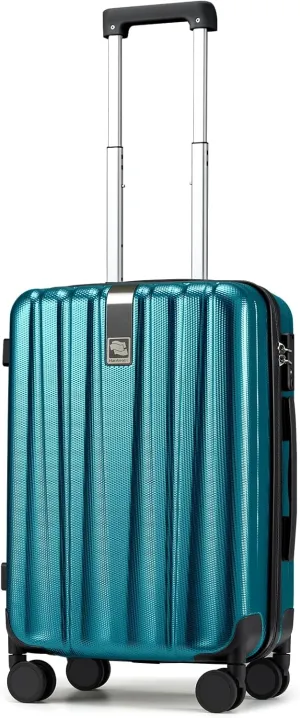 Hanke 20 Inch Carry On Luggage 22x14x9 Airline Approved Lightweight PC Hard Shell Suitcases with Wheels Travel Luggage Rolling Suitcase Travel Luggage Bag Christmas Gifts for Birthday(Caribbean Blue)