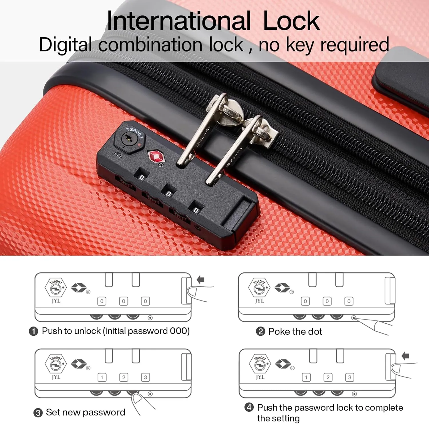 Hanke 29 Inch Expandable Checked Luggage Lightweight PC Hard Shell Luggage Suitcases with Wheels Tsa Luggage Rolling Large Suitcase Travel Luggage Bag for Study Abroad(Orange)