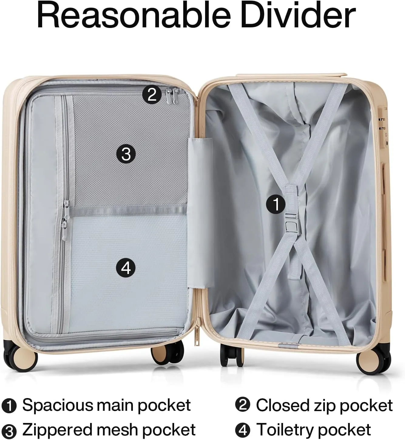 Hanke Expandable Hard Shell Luggage Sets 2 piece Carry on Luggage with Wheels Suitcases Lightweight Checked Travel Luggage Rolling Large Suitcase Travel Luggage Bag Woman Men 20/29 Inch Cuba Sand Pink