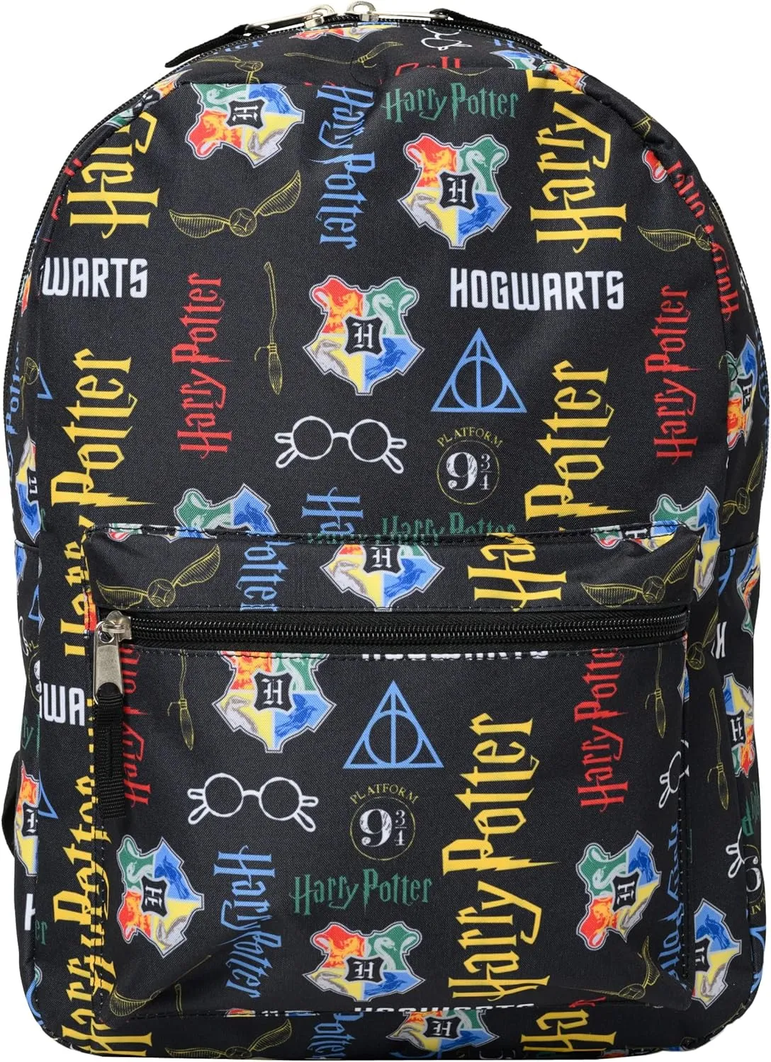 Harry Potter 16" Laptop Backpack Bag Hogwarts Crest All Over Print Cargo
