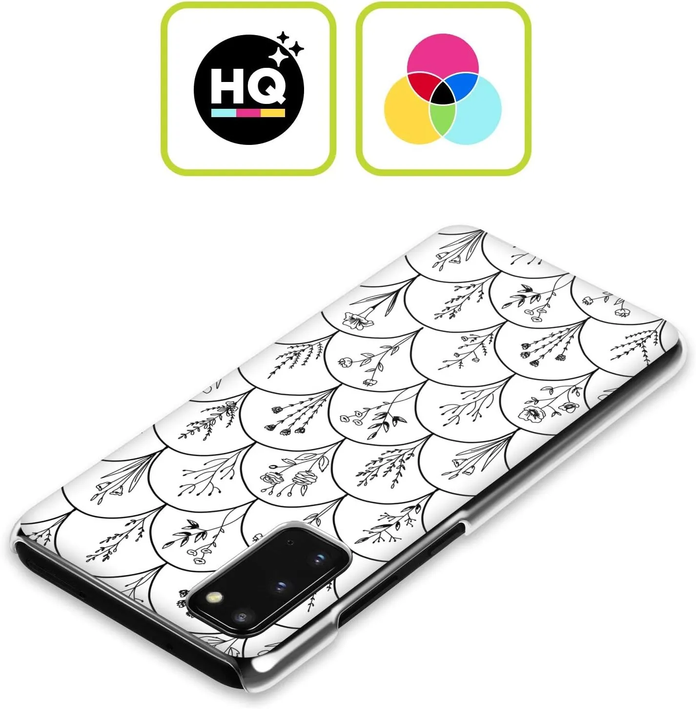 Head Case Designs Officially Licensed Anis Illustration Wild Flowers Black Scallops Spring Patterns Hard Back Case Compatible with Samsung Galaxy S22 Ultra 5G