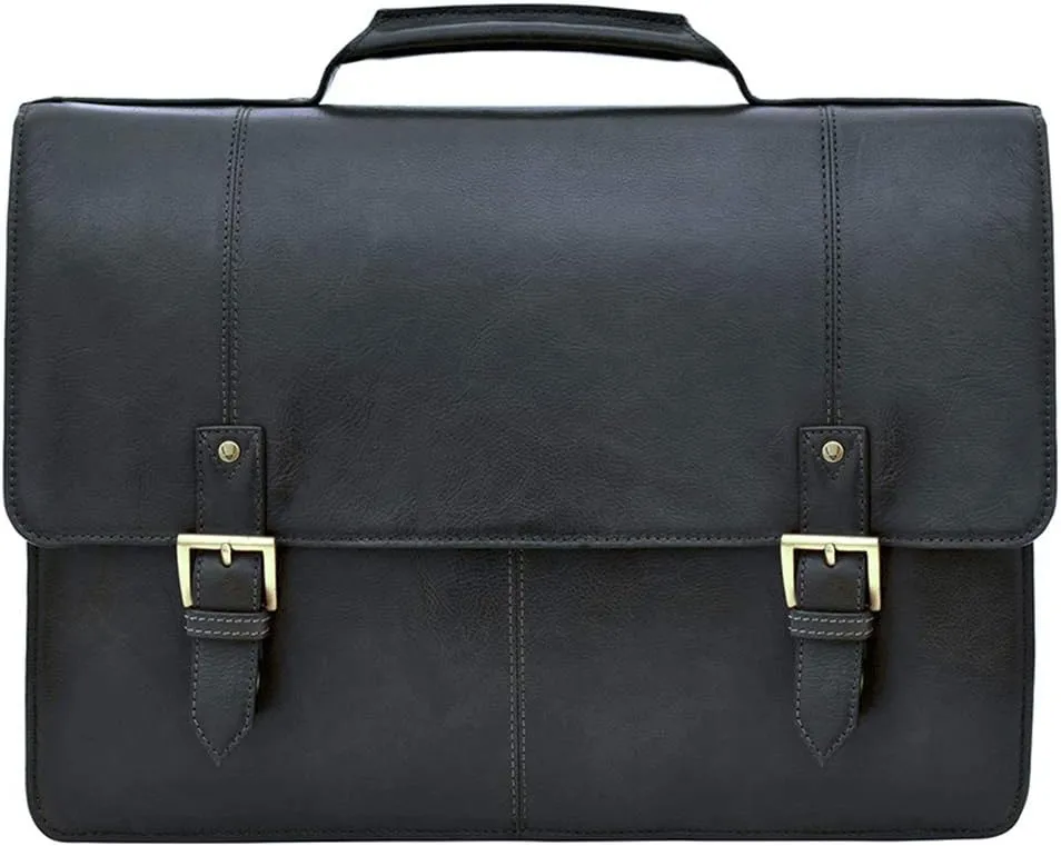 Hidesign Charles Large Double Gusset Leather 17" Laptop Compatible Briefcase