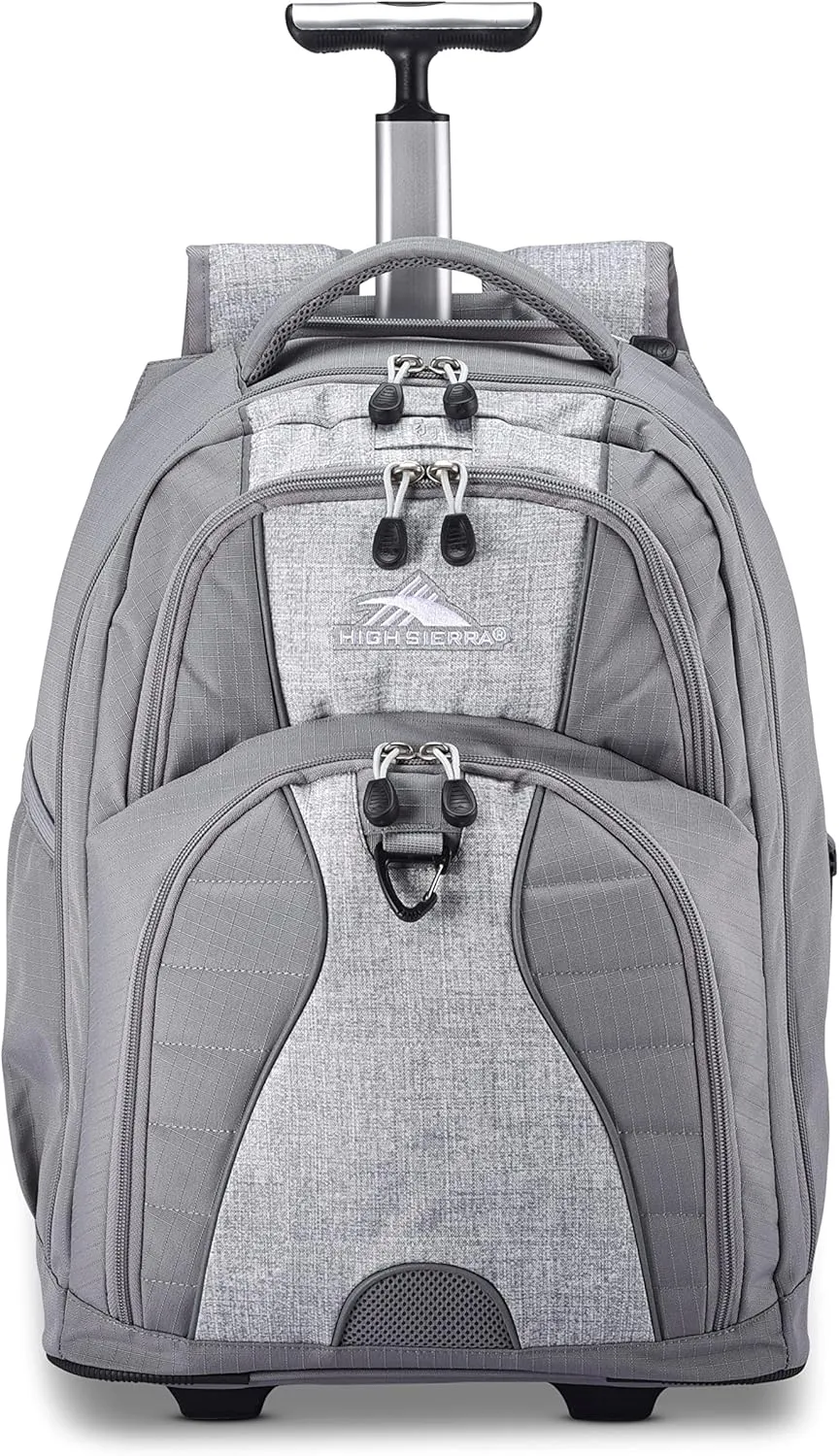 High Sierra Freewheel Wheeled Laptop Backpack, Silver Heather, One Size
