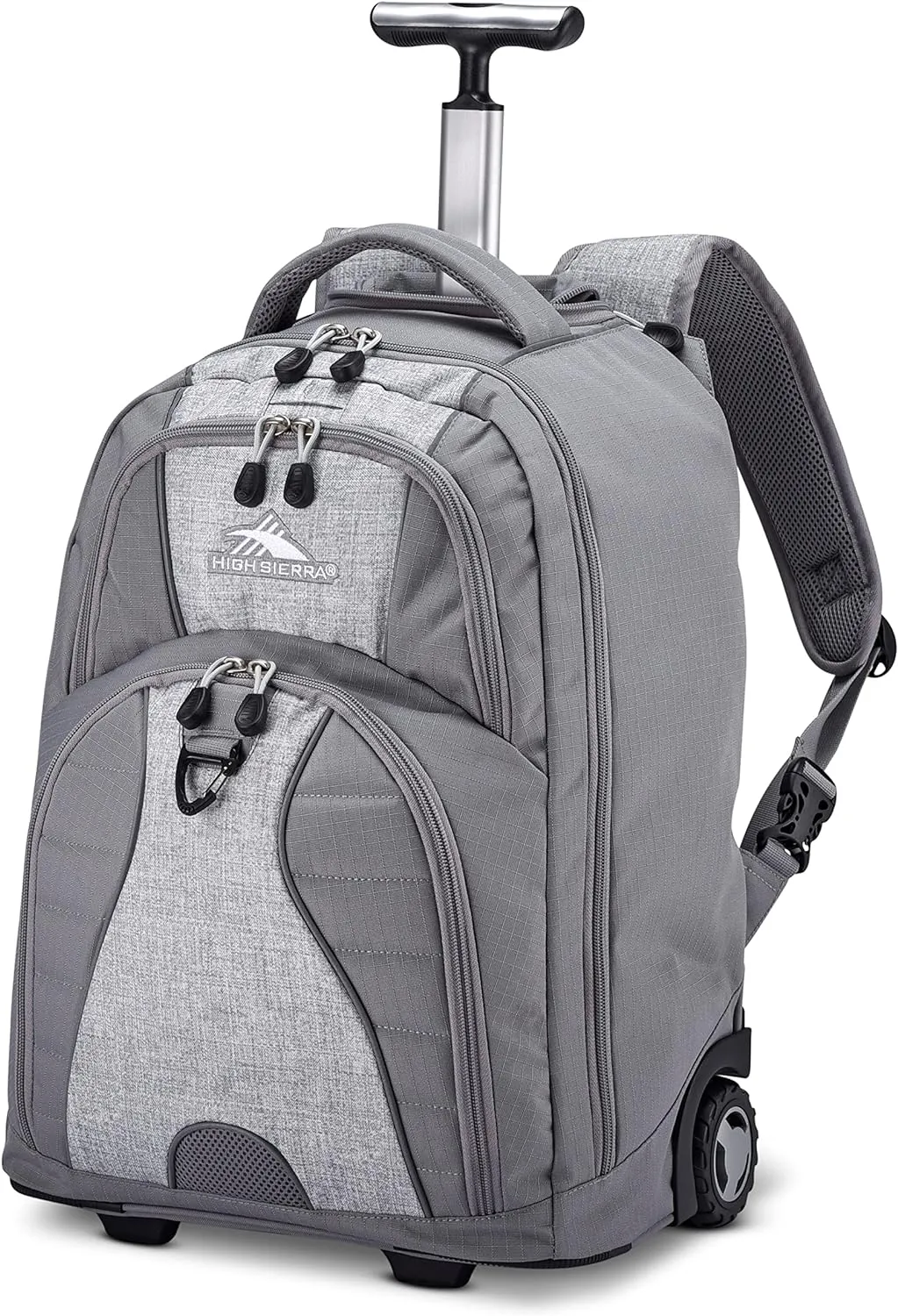 High Sierra Freewheel Wheeled Laptop Backpack, Silver Heather, One Size