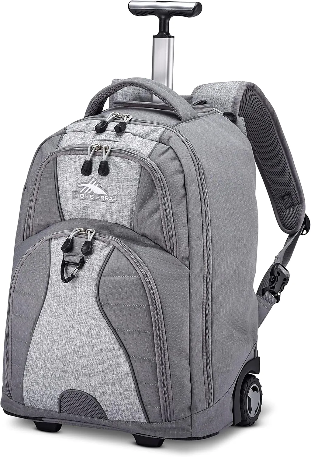 High Sierra Freewheel Wheeled Laptop Backpack, Silver Heather, One Size