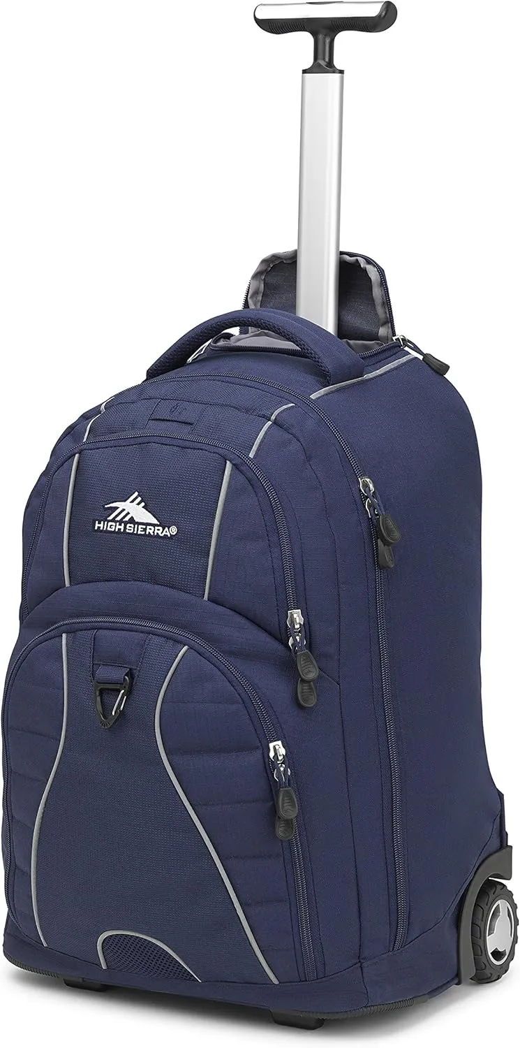High Sierra Freewheel Wheeled Laptop Backpack, True Navy, 20.5 x 13.5 x 8-Inch