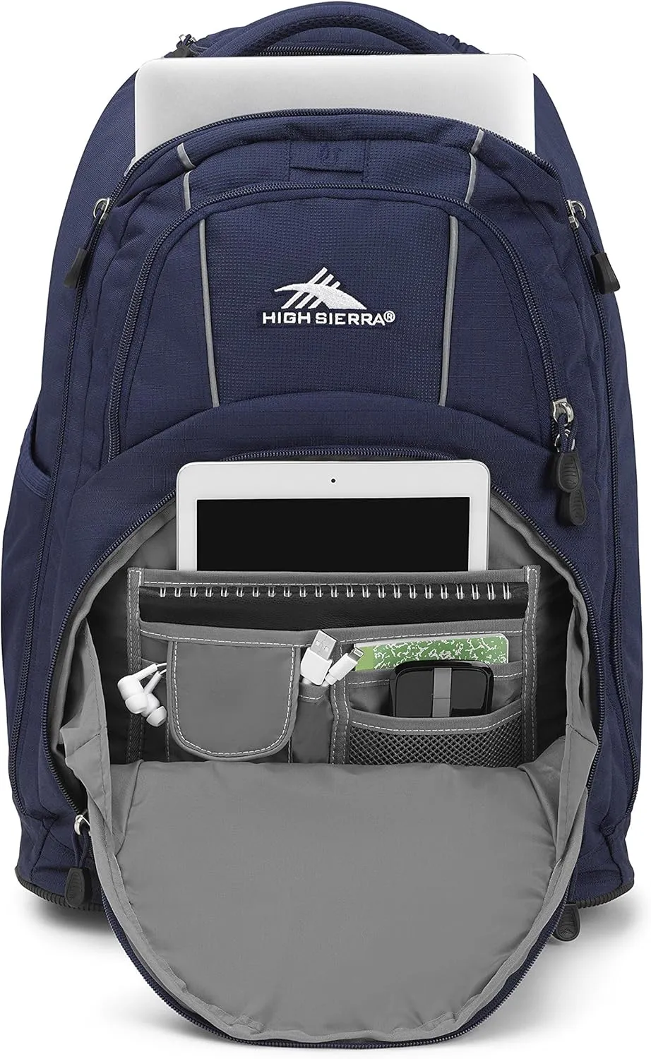 High Sierra Freewheel Wheeled Laptop Backpack, True Navy, 20.5 x 13.5 x 8-Inch