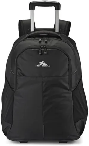 High Sierra Powerglide Pro Wheeled Backpack, Rolling Laptop Bag for Travel, Fits most 15.6” Laptops, 40L, Black