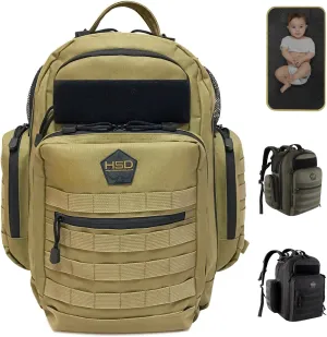 HighSpeedDaddy - Baby Diaper Backpack, Military-Grade, Waterproof, Compact Baby Travel Bag w/Stroller Straps & Tablet Sleeve