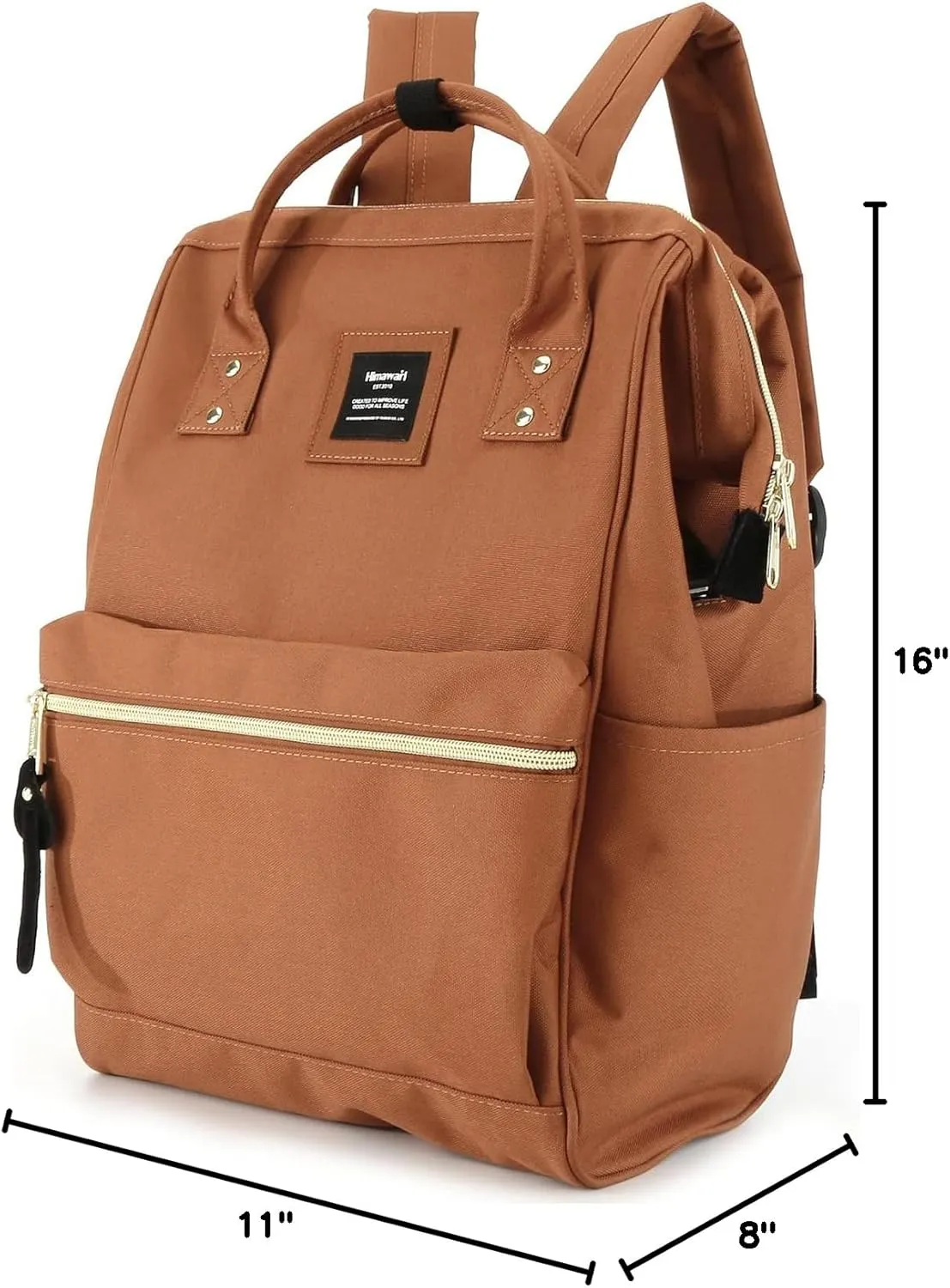 Himawari Laptop Backpack for Women&Men,Wide Open Large USB Charging Port 15.6 Inch Laptop Doctor College Work Bag (9001 - Caramel)