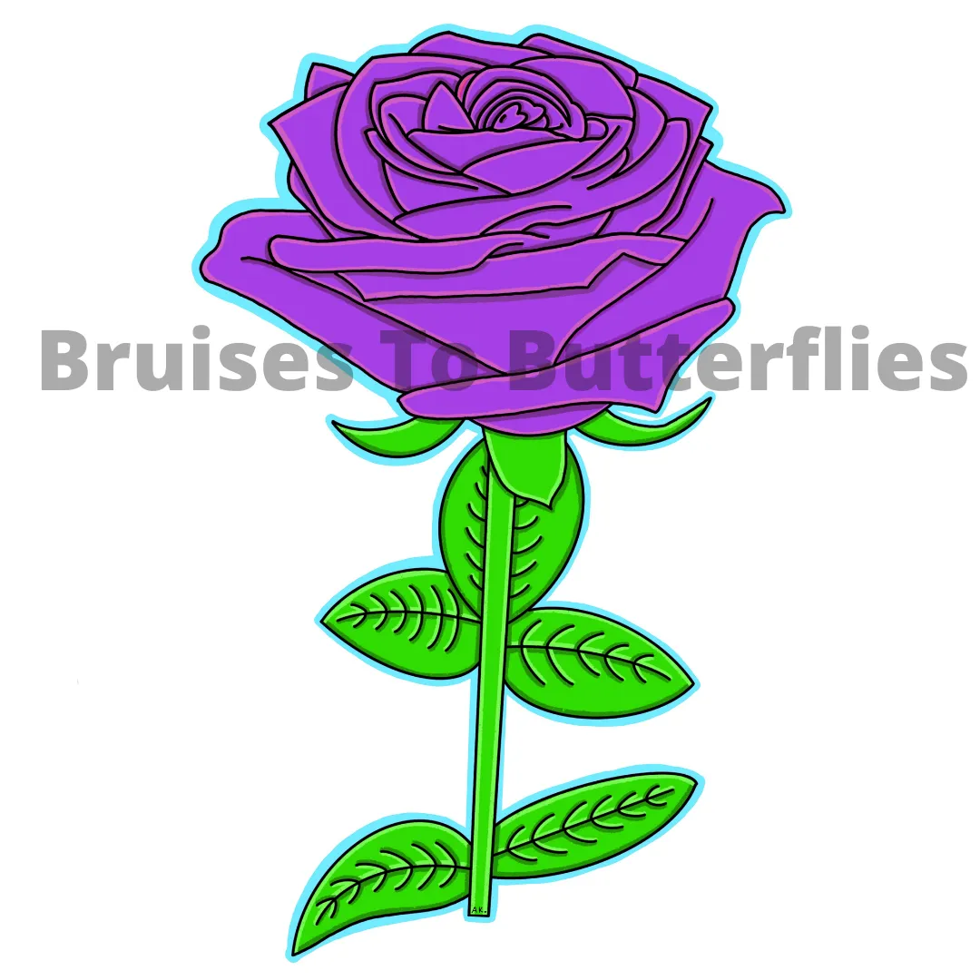 Holographic Glitter Rose Sticker🌹💜(Purple)