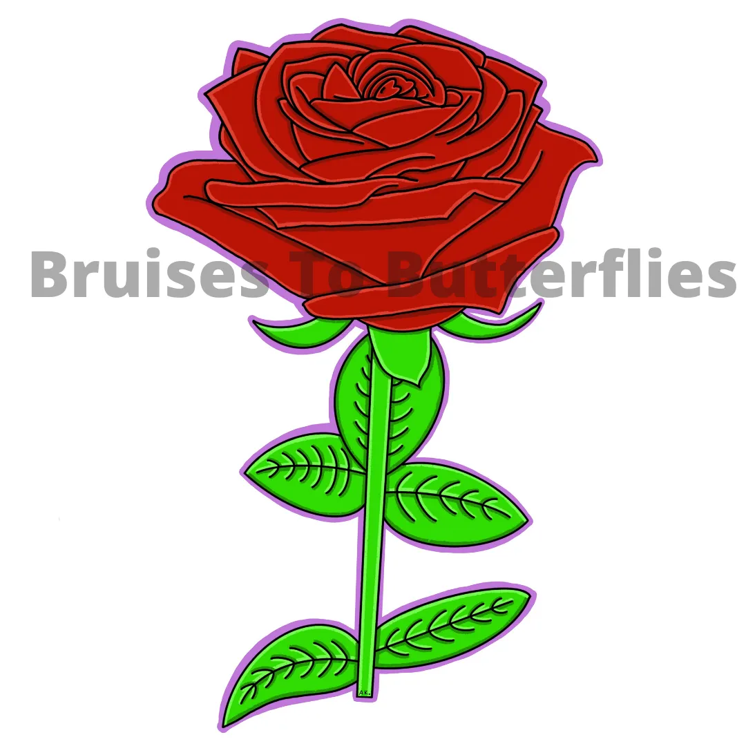 Holographic Glitter Rose Sticker🌹(Red)