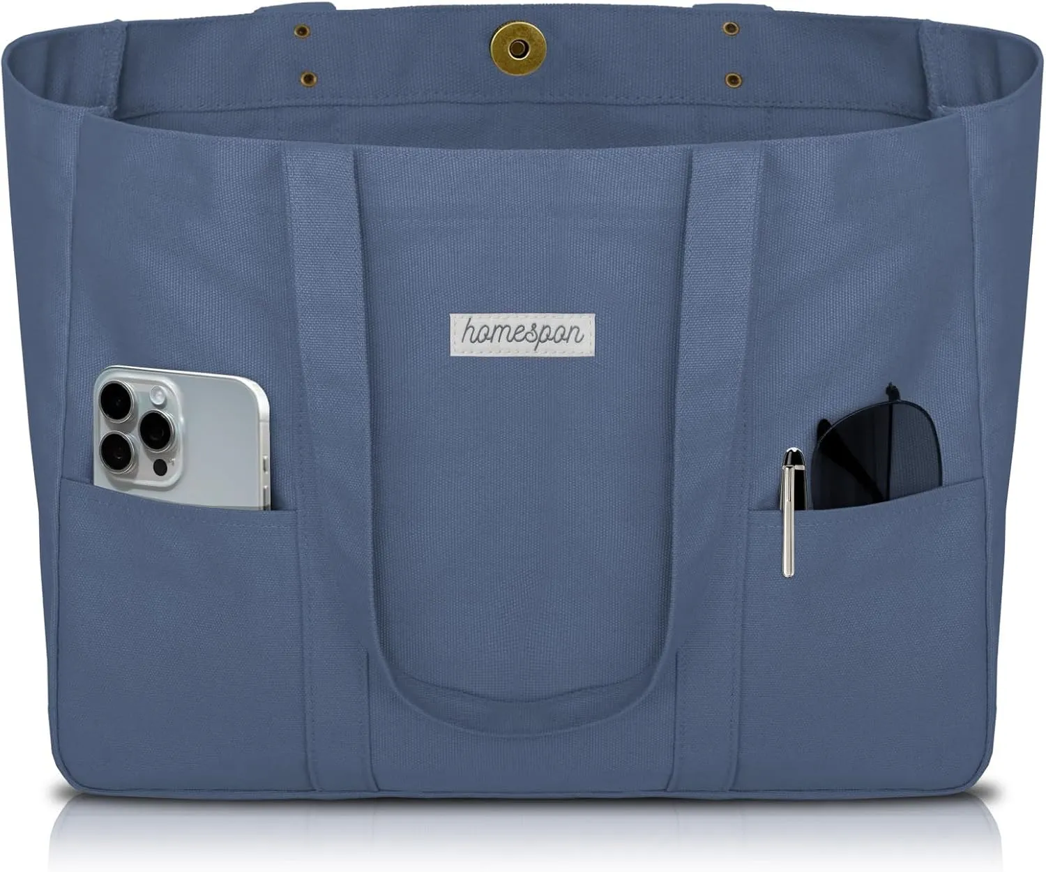 HOMESPON Large Canvas Tote Bag for Women Everything Bag with Pockets and Laptop Sleeve