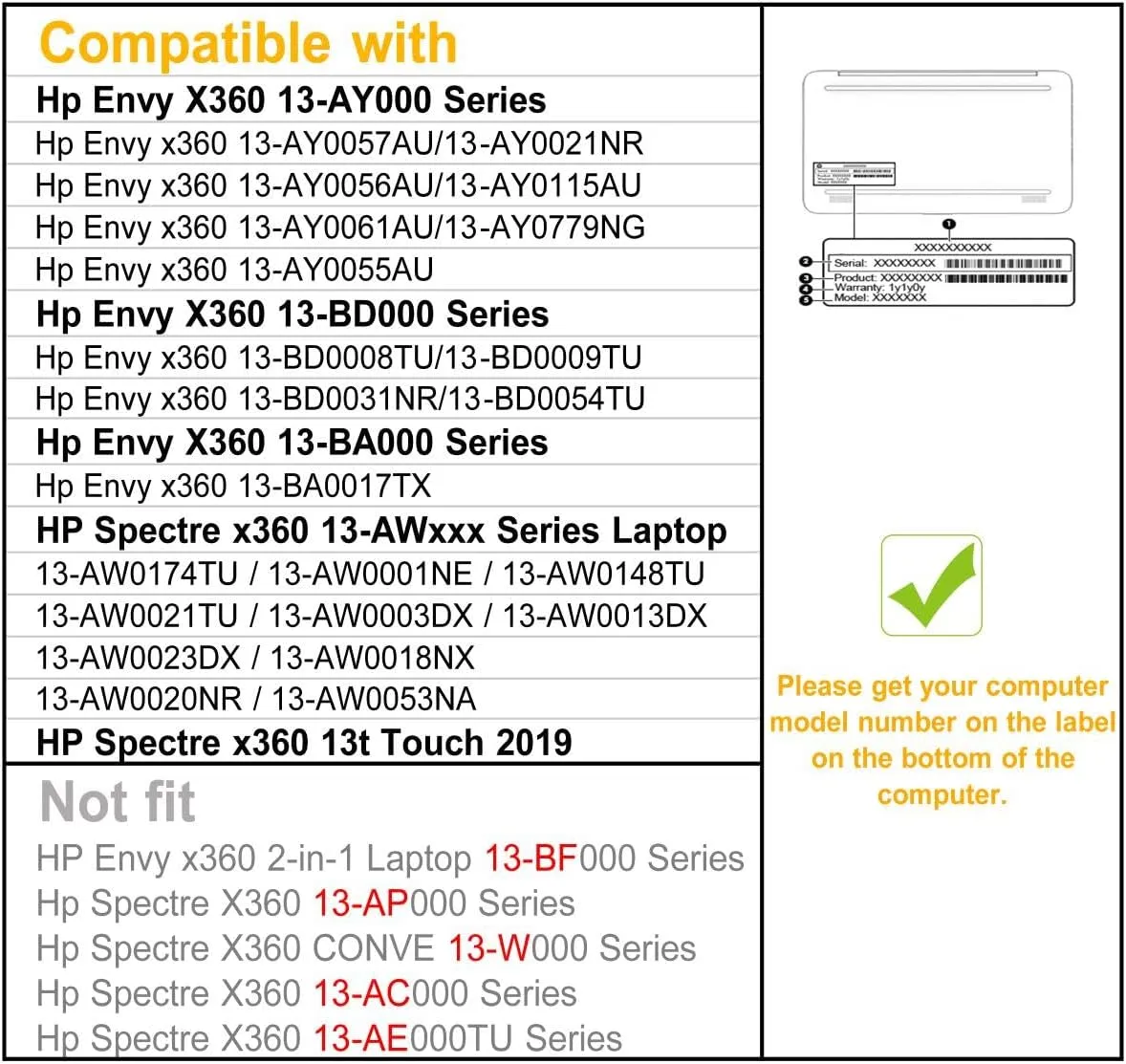 Honeymoon Case Cover for Hp Envy X360 13-AY/BD/BA Series 13.3 Inch Case,PU Leather Folio Hard Case for hp Envy x360 13-ay0008na 13" Series Laptop,S025-13-Black