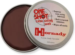 Hornady One Shot Case Sizing Wax, 2.25 Oz – Wipes Off Easily, No Sticky Residue – Straightforward Reloading, Makes Sizing Cases Smooth and No Trouble – an Alternative to Spray Lube or Lube Pads