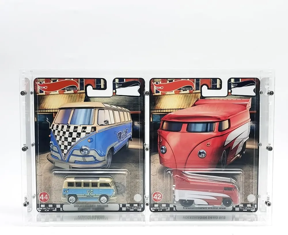 Hot Case 1/64 Display Cases for Packaged Diecast Mini Model Cars, GT Model Vehicles, Clear Acrylic Protective Storage Cases for Premium Collectibles, Hand-assembled with Model Glue (DC-1)