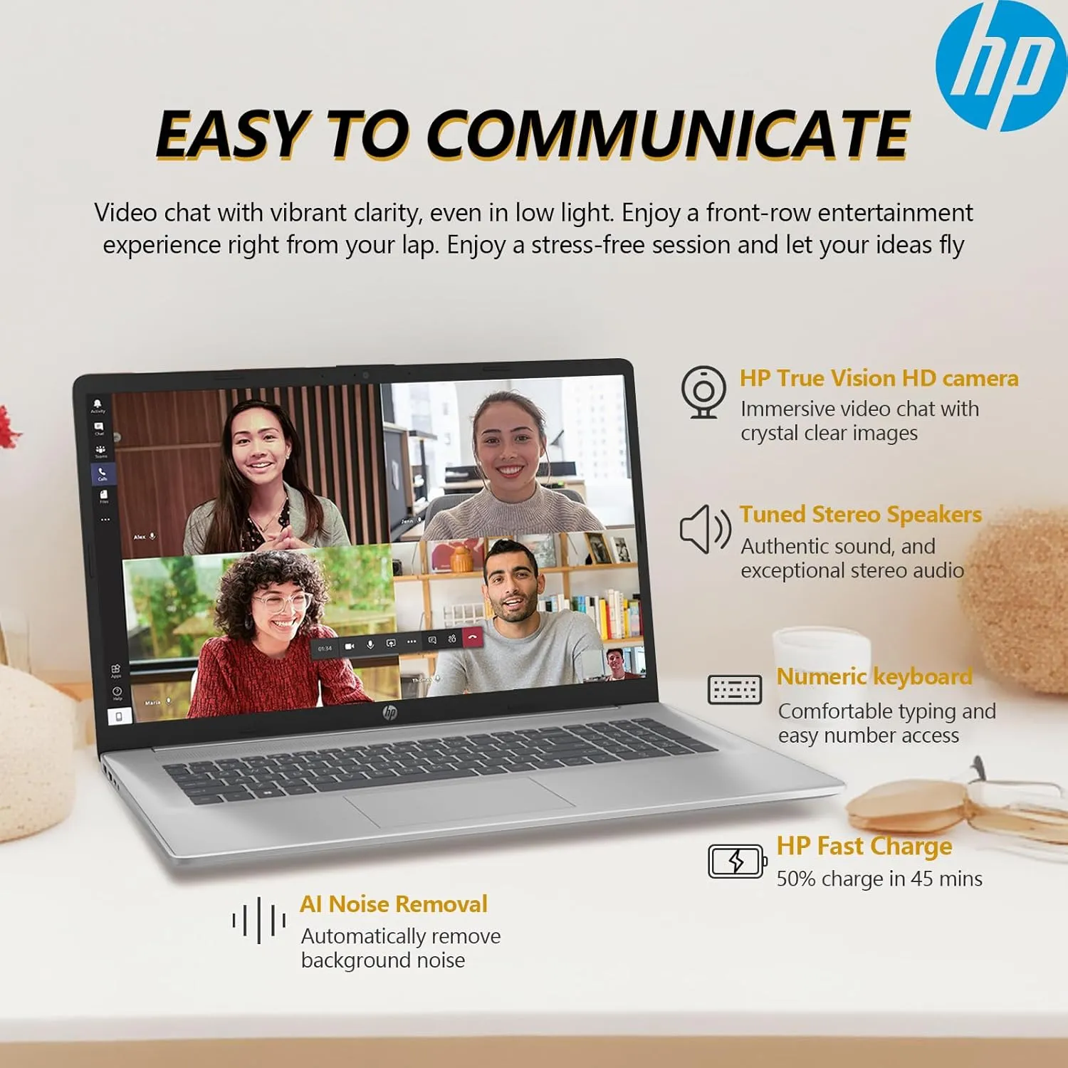 HP 2025 17.3 Touch Screen Laptop PC, 17 Inch Laptop Touchscreen, AMD Ryzen 5(6-Cores), 64GB RAM 1.5TB Storage (1TB SSD 512GB Docking Set), Windows 11 Pro Lifetime Office, 10-Key Number Pad