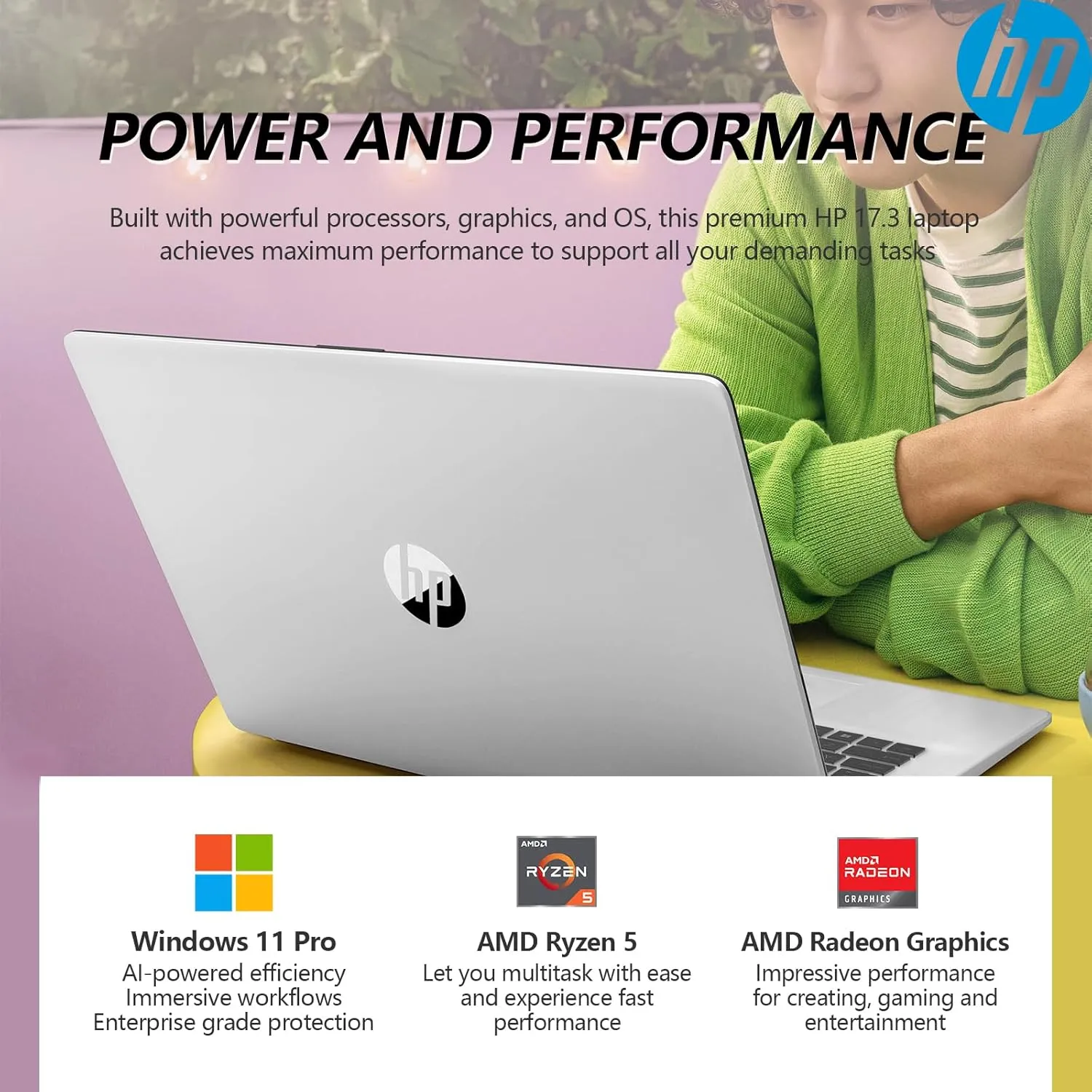 HP 2025 17.3 Touch Screen Laptop PC, 17 Inch Laptop Touchscreen, AMD Ryzen 5(6-Cores), 64GB RAM 1.5TB Storage (1TB SSD 512GB Docking Set), Windows 11 Pro Lifetime Office, 10-Key Number Pad